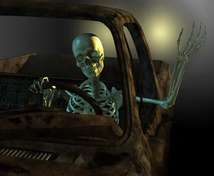 Friendly Skeleton Driver Stock Illustration
