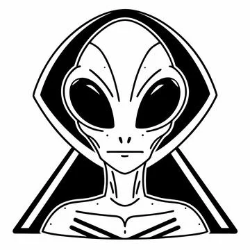 Friendly Space Alien Flat Design Graphic Stock Illustration