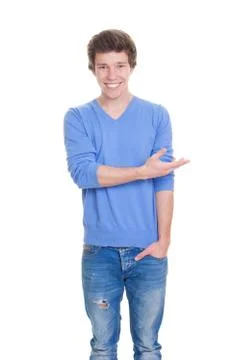 Friendly student showing Stock Photos