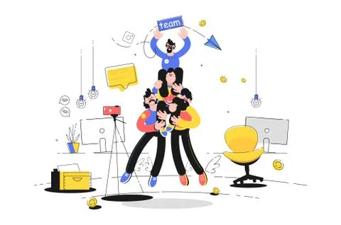 Friendly team support Stock Illustration