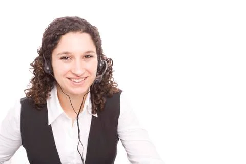Friendly telephone operator Stock Photos