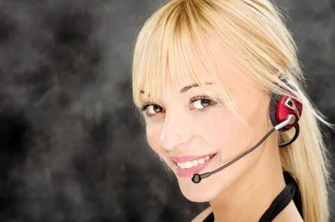 Friendly telephone operator Stock Photos