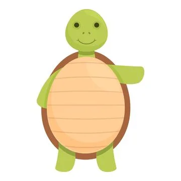Friendly turtle character in a flat design style, perfect for children's content Stockillustratie