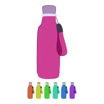 Friendly water bottle reusable vector cartoon graphic Stock Illustration