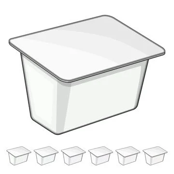Friendly yogurt container cartoon vector graphic Stock Illustration