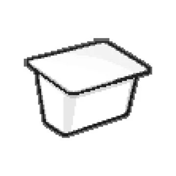 Friendly yogurt container pixel art vector illustration Stock Illustration