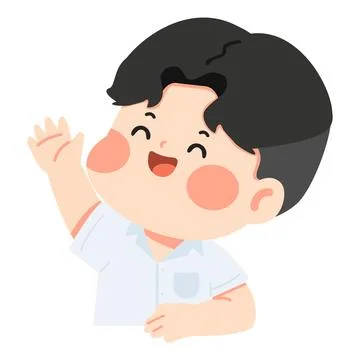 Friendly Young Boy Waving Hello Stock Illustration