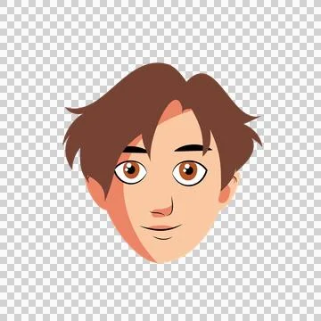 Friendly Young Man Cartoon Face Avatar for Profile 스톡 일러스트