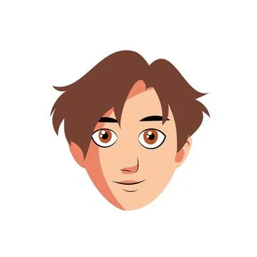 Friendly Young Man Cartoon Face Vector Avatar for Profile and App Design Stock Illustration