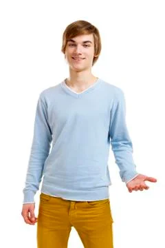 Friendly young man Stock Photos
