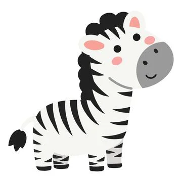 Friendly Zebra Standing with Happy Smile Stock Illustration