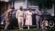 Friends And Family In Frontyard Suburban Home 1950S Vintage Home Movie 2225 Stock Footage