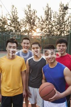 Friends On The Basketball Court, Portrait