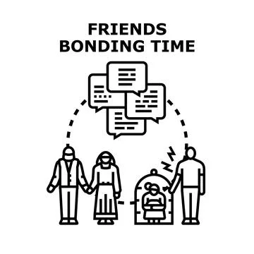Friends bonding time concept, vector illustration Stock Illustration