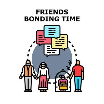 Friends bonding time concept, vector illustration Stock Illustration