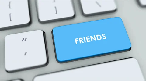 Friends button on computer keyboard. Key is pressed, click for HD Stock Footage 35647298