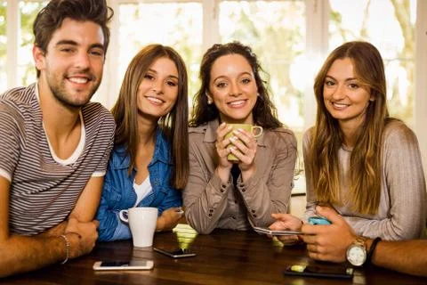 Friends at the cafe Stock Photos