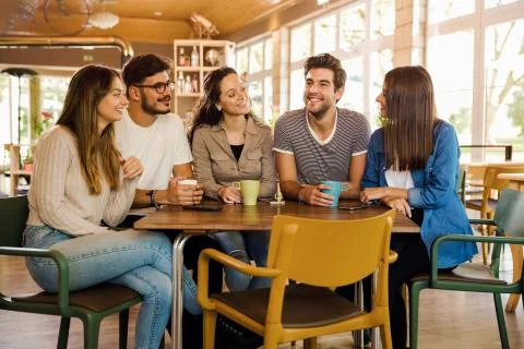 Friends at the cafe Stock Photos