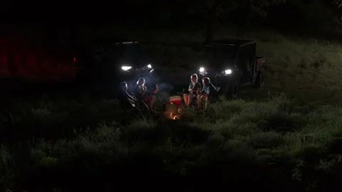 Friends at a Campout Stock Footage 323405943