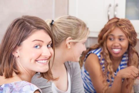 Friends chatting Stock Photos