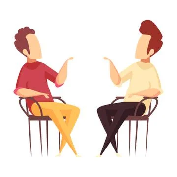 Friends communicate on a white background. Vector illustration. Stock Illustration