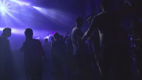 Friends dancing and sharing a good time to music in a nightclub Stock Footage 237628328