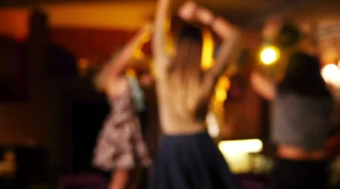 Friends dancing at a party in blur HD Stock Footage 41794652