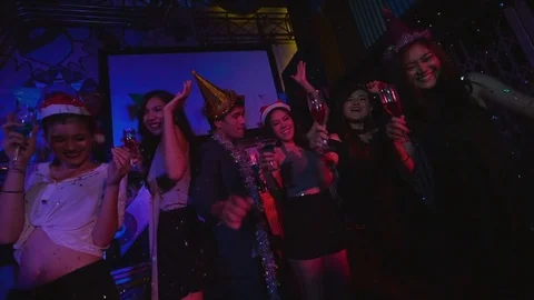 Friends dancing at a party Video stock 80534937