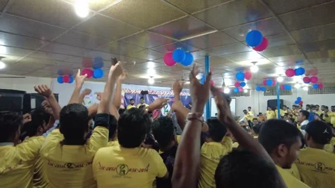 Friends Dancing together in an event Video stock 156532636
