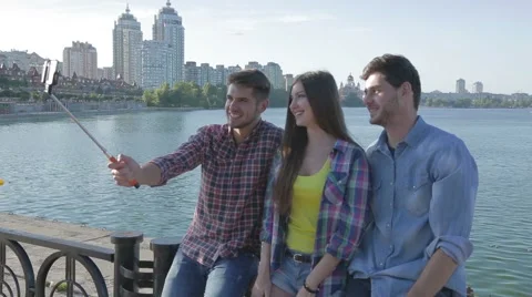 Friends doing selfie Stock-Footage 53853476