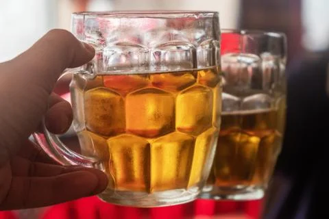 Friends drinking beer Stock Photos