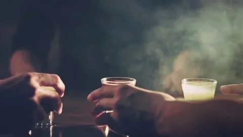 Friends drinking cocktails Stock Footage 80357574