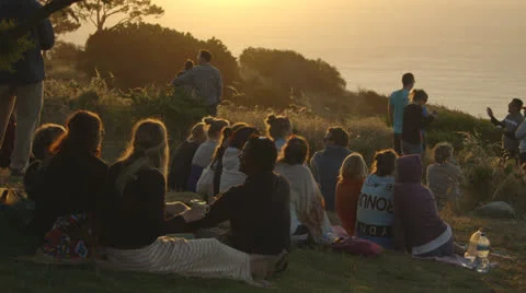 Friends at dusk Stock Footage 27121938