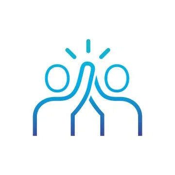 Friends giving high five. vector illustration isolated on white background. Stock Illustration