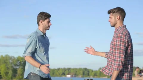 Friends handshake Stock Footage 53895160