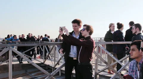 Friends Having Fun And Taking Selfie By Smartphone Stock Footage 64970300