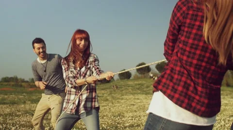 Friends having fun in the park Stock Footage 62777015