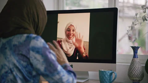 Friends having a video call. Stock Footage 130244244