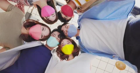 Friends head forming a circle Video stock 148468167