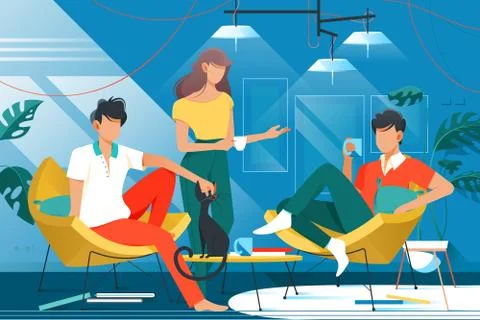 Friends at home Stock Illustration