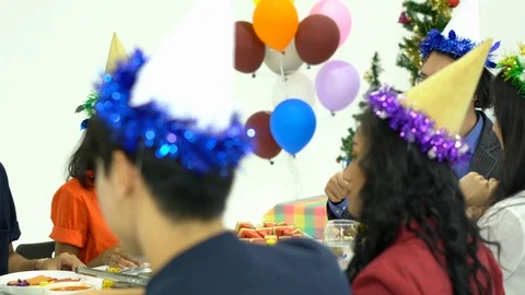 Friends join dinner together Stock Footage 113603317