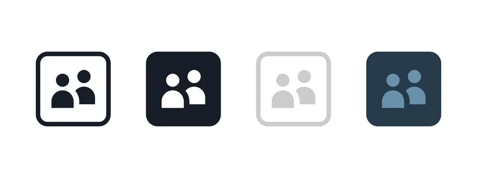 Friends list icon. Two user avatars in a rounded square vector illustration.. Stock Illustration