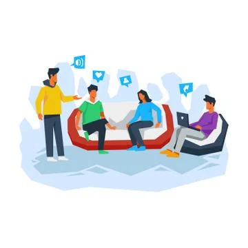 Friends making discussion together vector illustration concept Stock Illustration