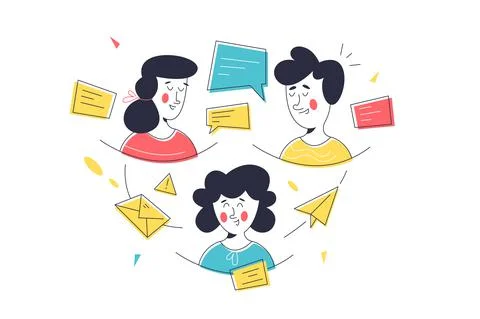 Friends or work team communicating Stock Illustration