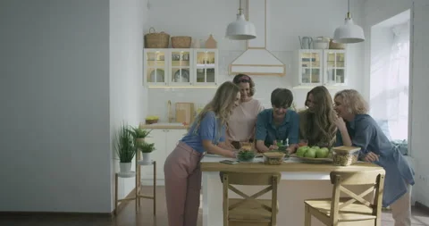 Friends Ordering Goods via Internet Stock Footage 144172704