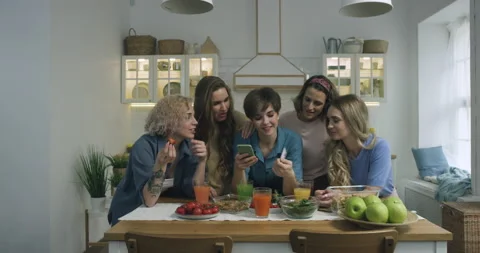 Friends Ordering Goods via Internet Stock Footage 144644820