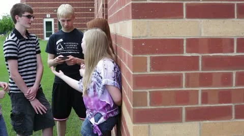 Friends outside of school Video stock 11412759