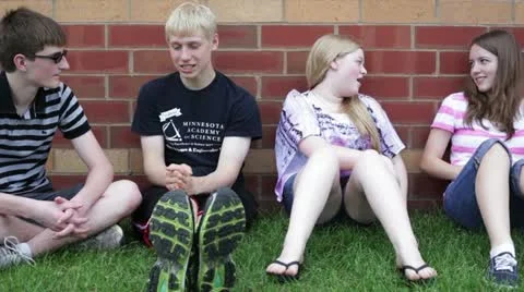 Friends outside of school Video stock 11412844