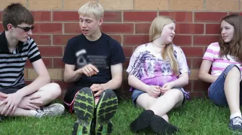 Friends outside of school Video stock 11592039