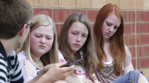 Friends outside of school Video stock 12191033